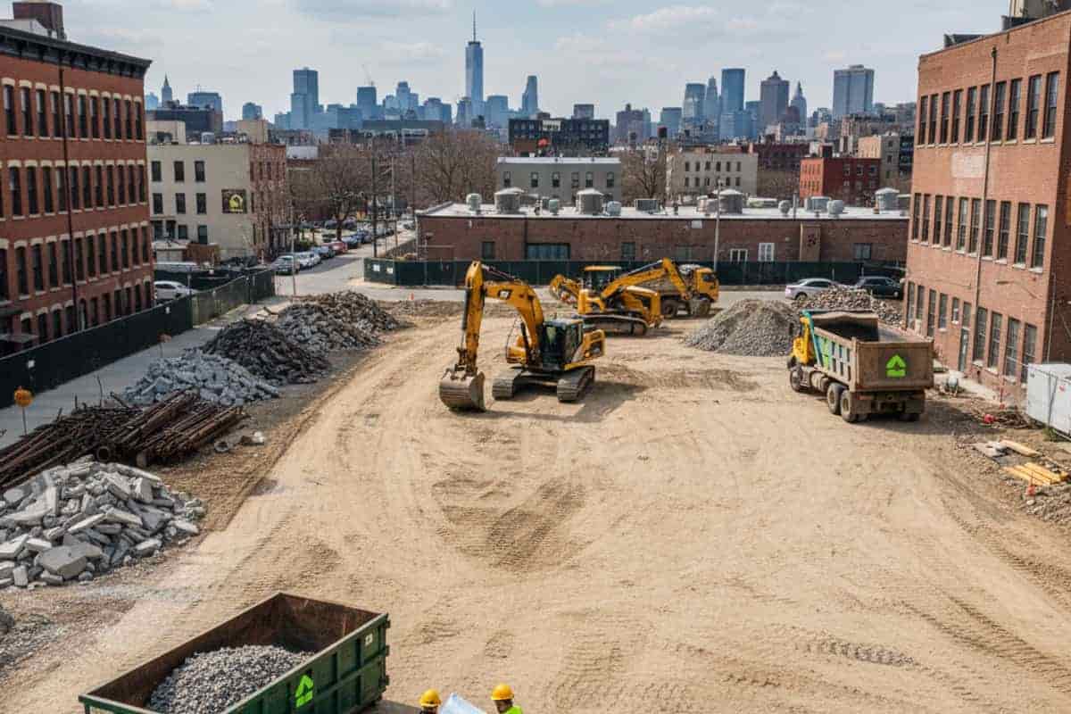 Aerial view of a cleared and graded development site